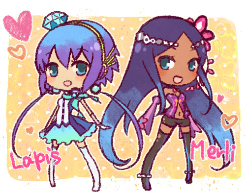 aoki lapis and merli (vocaloid) drawn by shinryou_rei