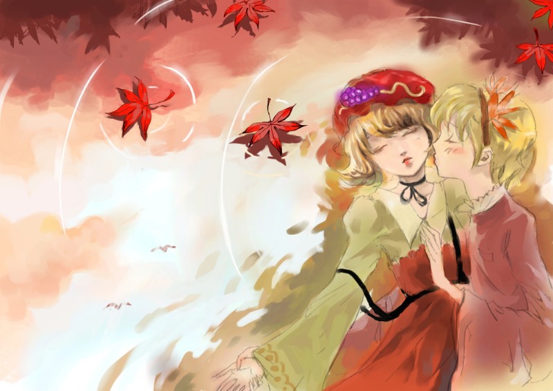 aki minoriko and aki shizuha (touhou) drawn by nanami_sano
