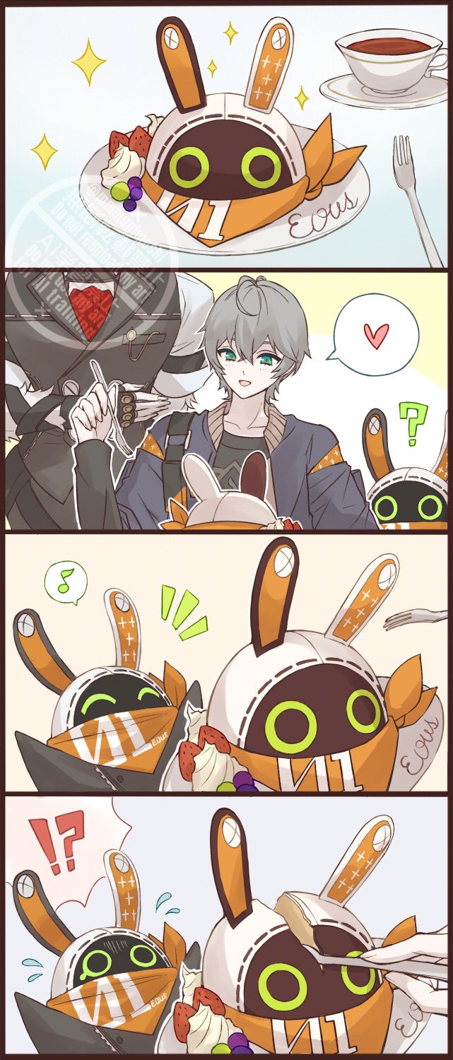 wise, eous, and von lycaon (zenless zone zero) drawn by mmmugimeshi