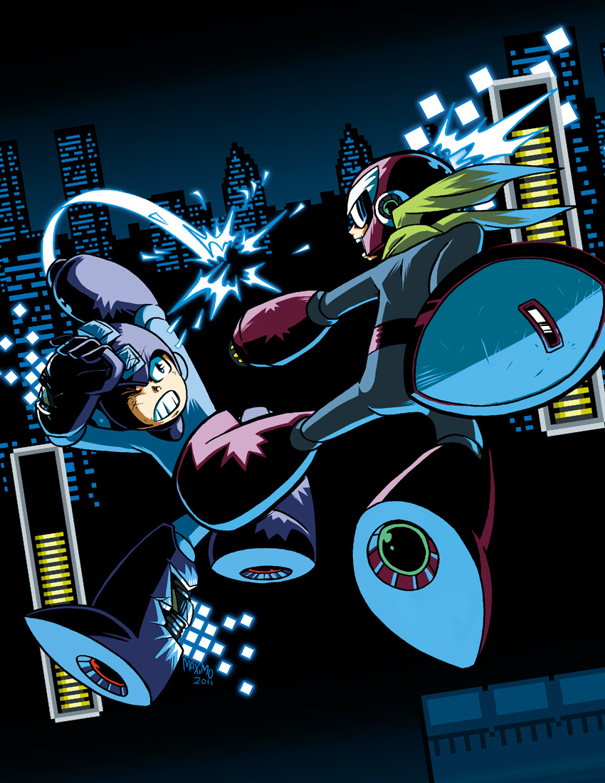 mega man and proto man (mega man) drawn by maximo_v._lorenzo