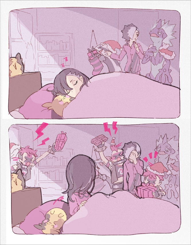 marnie, morpeko, piers, toxtricity, team yell grunt, and 1 more (pokemon and 1 more) drawn by huan_li