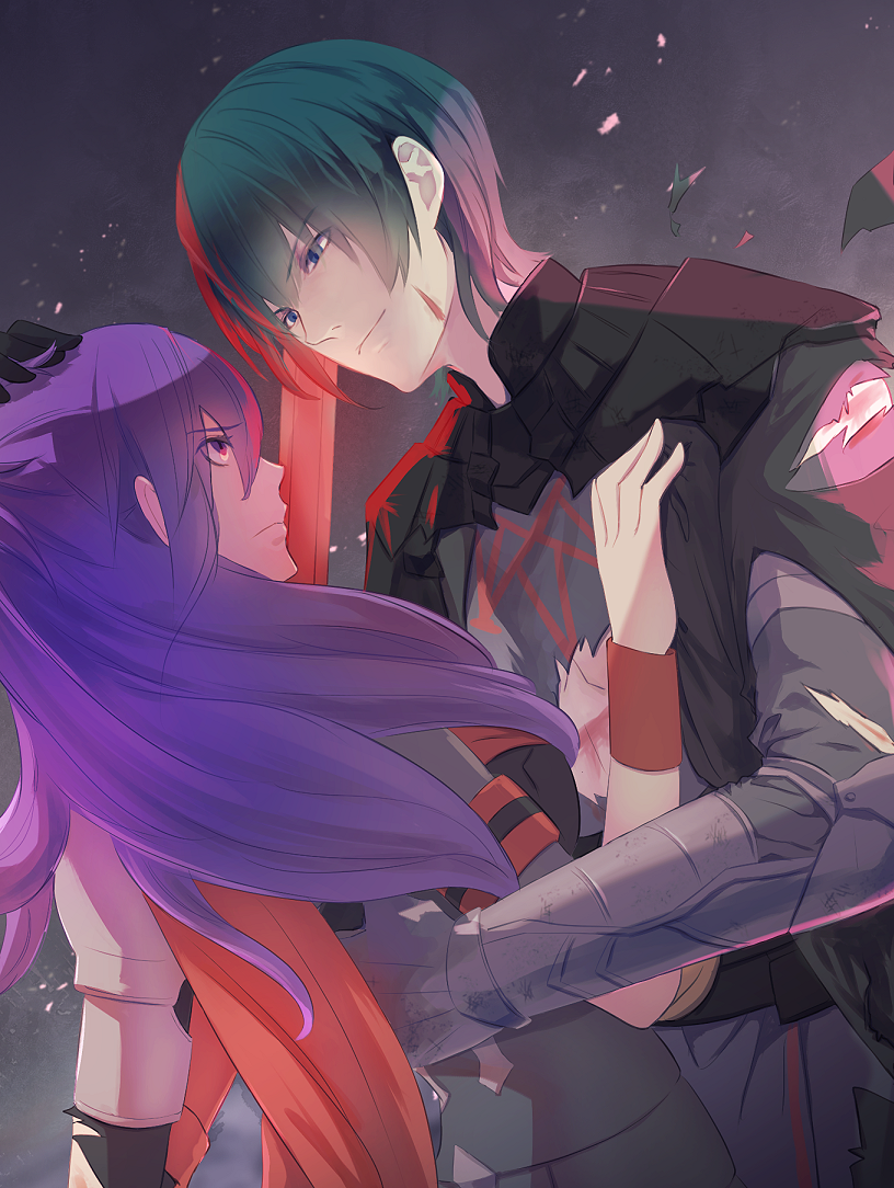 male byleth and female shez (fire emblem and 2 more) drawn by riou_(pooh920)