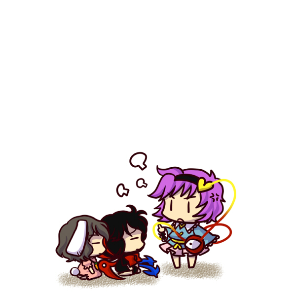 komeiji satori, inaba tewi, and houjuu nue (touhou) drawn by socha