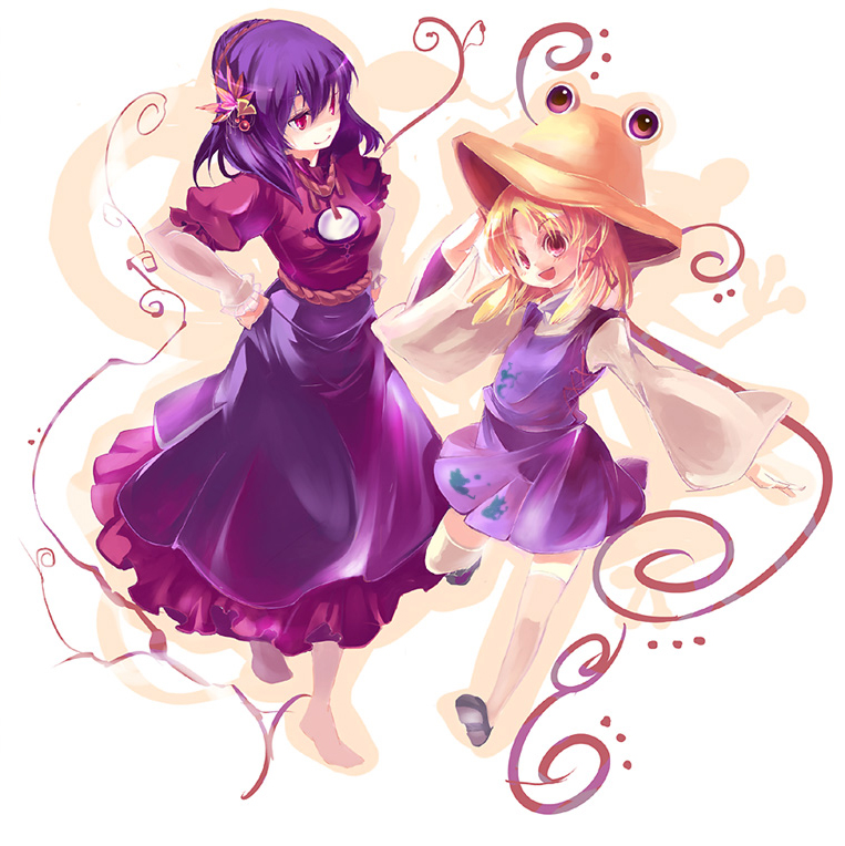 moriya suwako and yasaka kanako (touhou) drawn by cis_(carcharias)