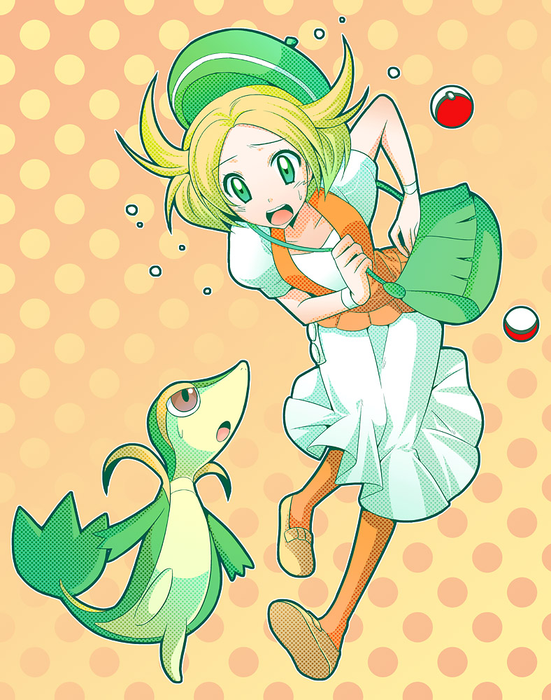 snivy and bianca (pokemon and 1 more) drawn by nu_(ukskuj)