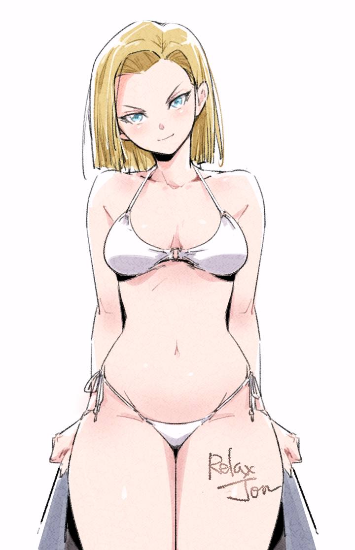 android 18 (dragon ball and 1 more) drawn by relaxjon