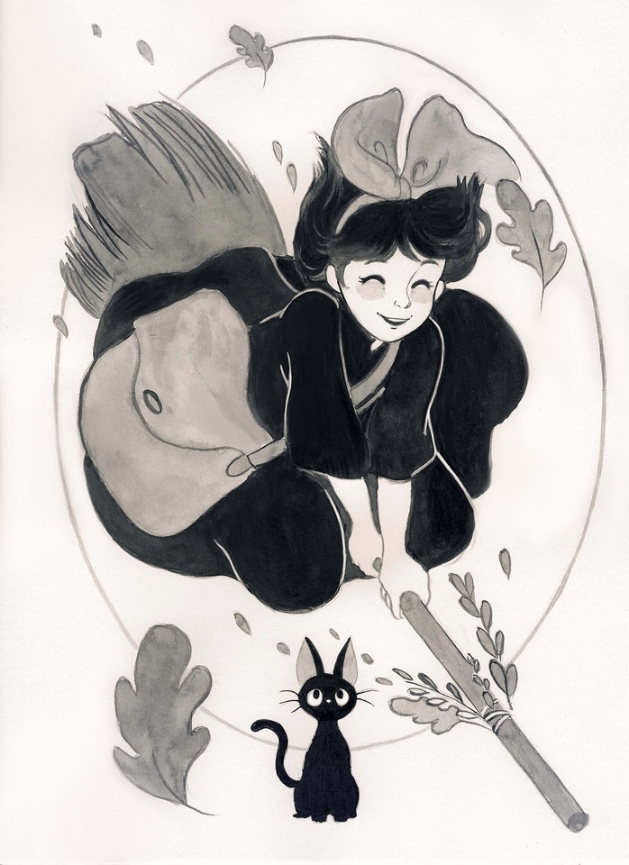 kiki and jiji (majo no takkyuubin) drawn by celiarts