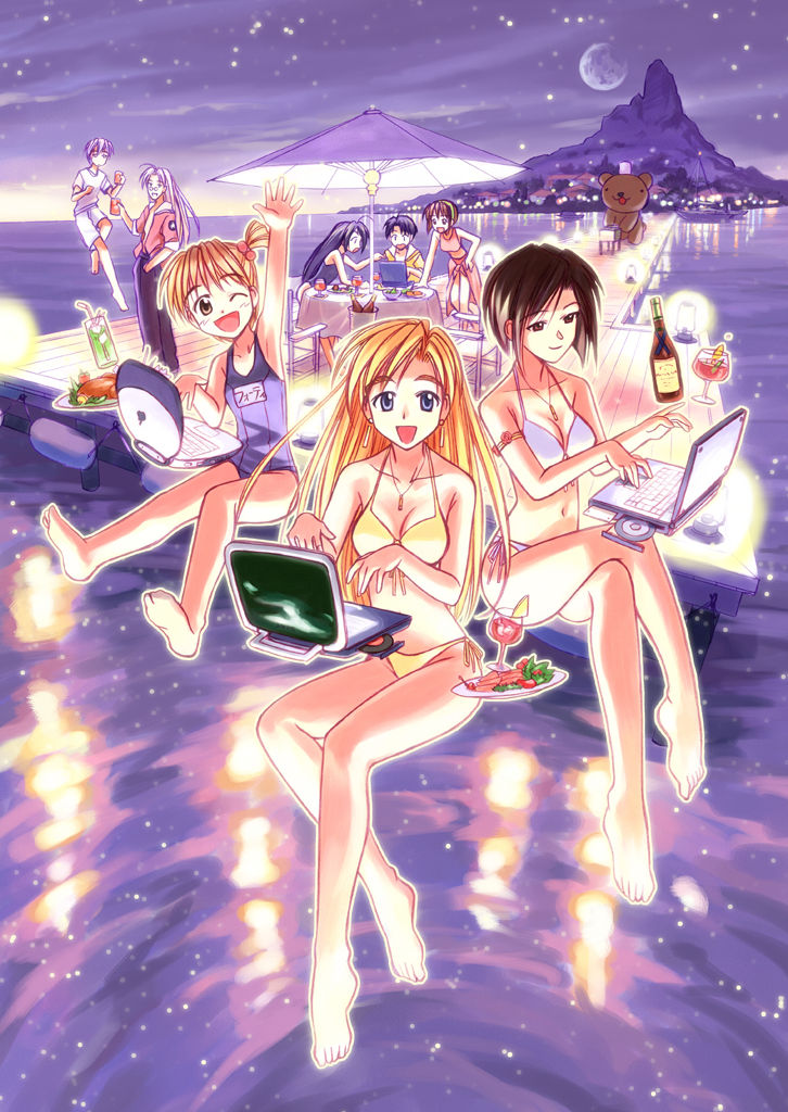 program #30, program #20, koube hitoshi, asou kimika, niitta, and 2 more (ai ga tomaranai!) drawn by akamatsu_ken
