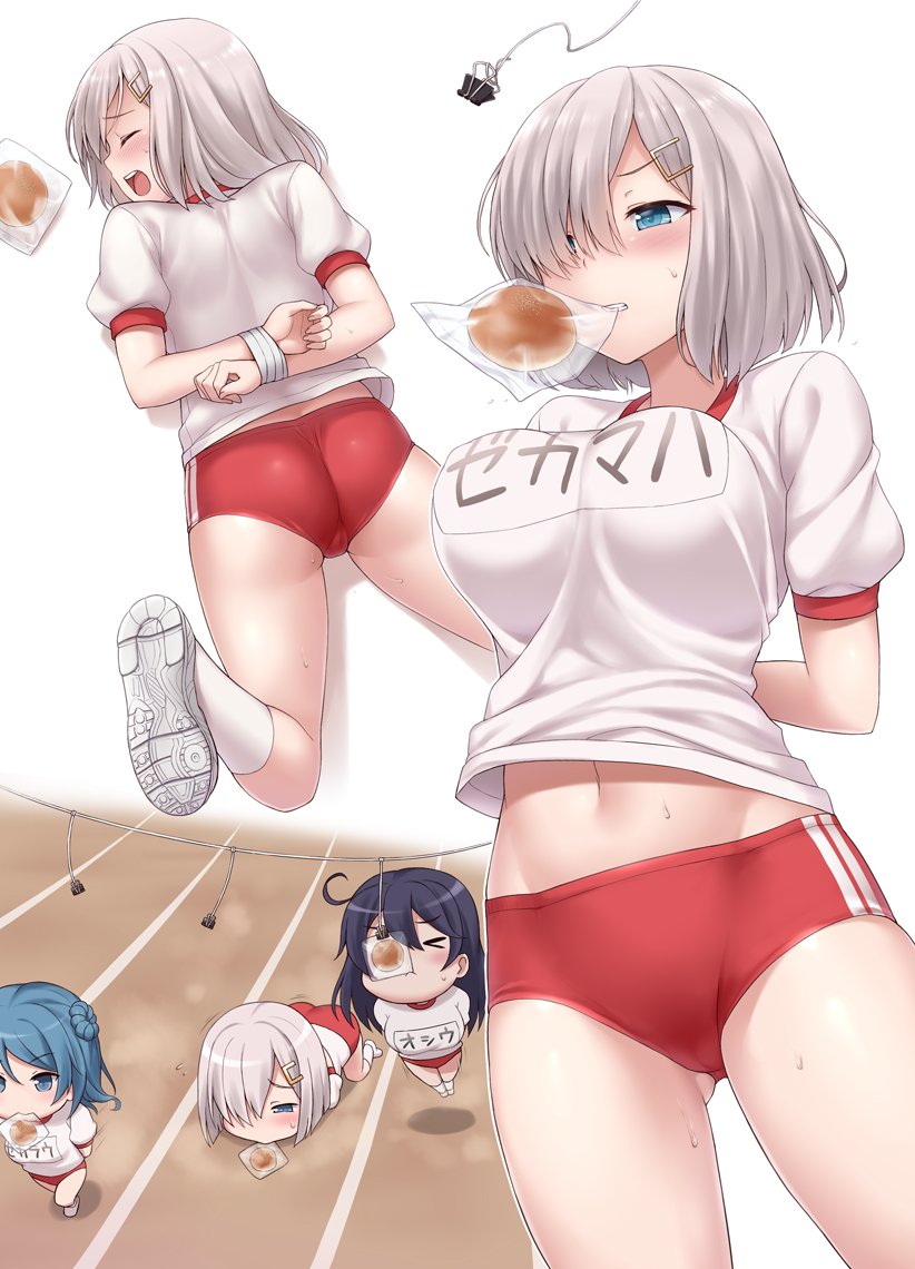 hamakaze, ushio, and urakaze (kantai collection) drawn by sama_samasa