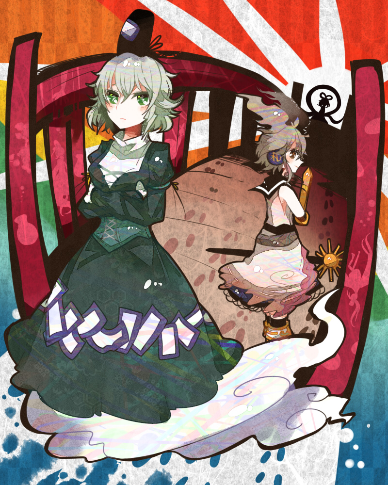 toyosatomimi no miko, kaku seiga, and soga no tojiko (touhou) drawn by itomugi-kun