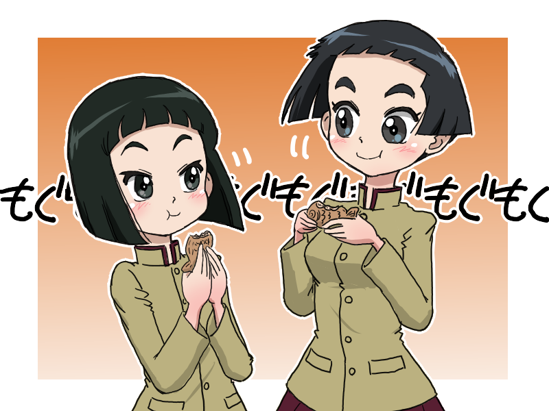 nishihara yasoko and uenishi chiyoko (girls und panzer and 1 more) drawn by takahashi_kurage
