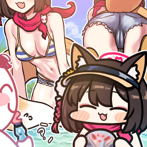 sensei, doodle sensei, and izuna (blue archive) drawn by jazz_jack