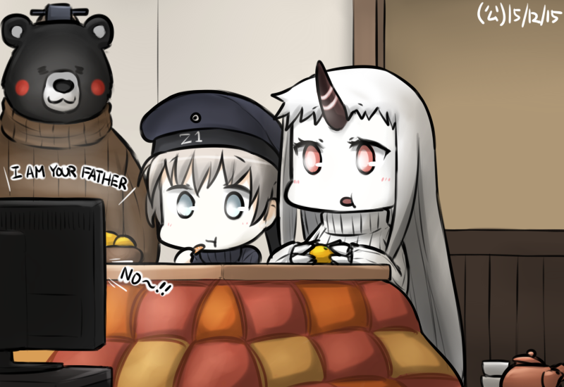 seaport princess, z1 leberecht maass, kumano, and kumamon (kantai collection and 2 more) drawn by hamu_koutarou