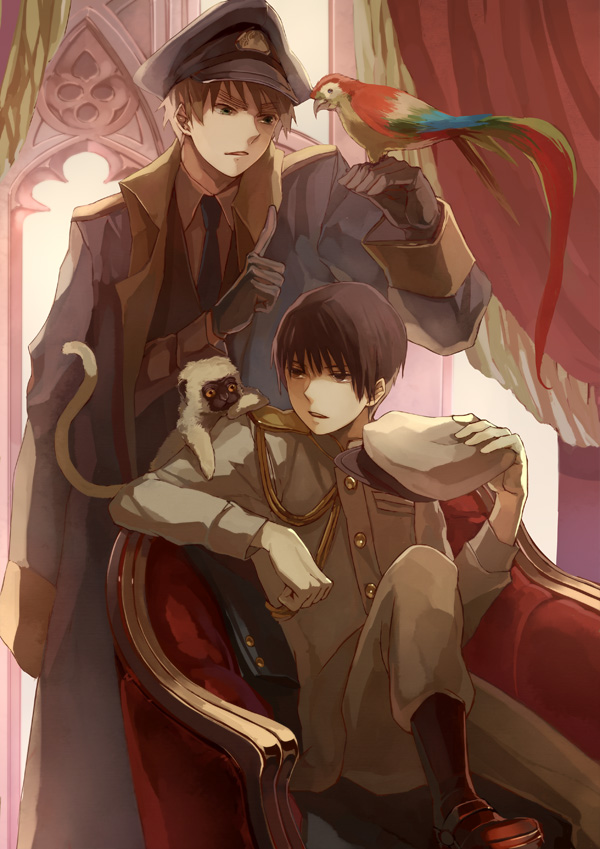 united kingdom and japan (axis powers hetalia) drawn by oba-min