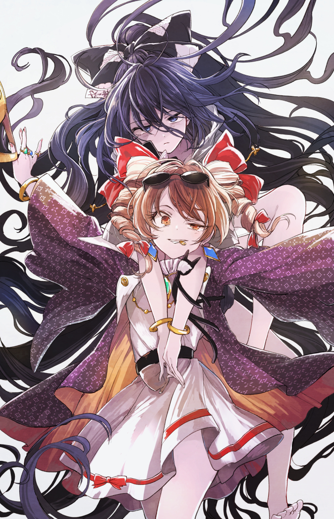 yorigami shion and yorigami jo'on (touhou) drawn by hisona_(suaritesumi)