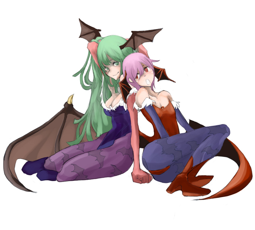 morrigan aensland and lilith (darkstalkers) drawn by tansuke