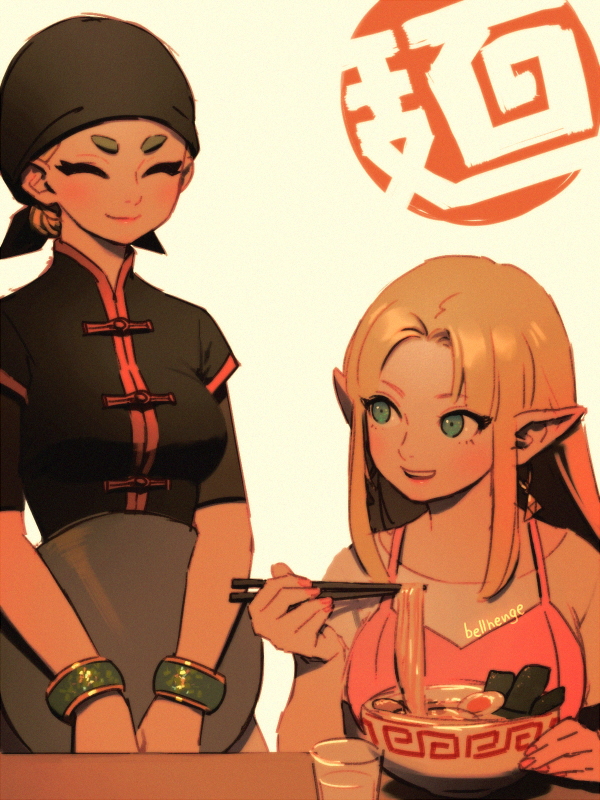 princess zelda and min min (the legend of zelda and 3 more) drawn by bellhenge
