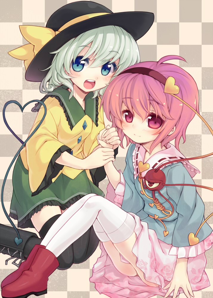 komeiji koishi and komeiji satori (touhou) drawn by minamura_haruki