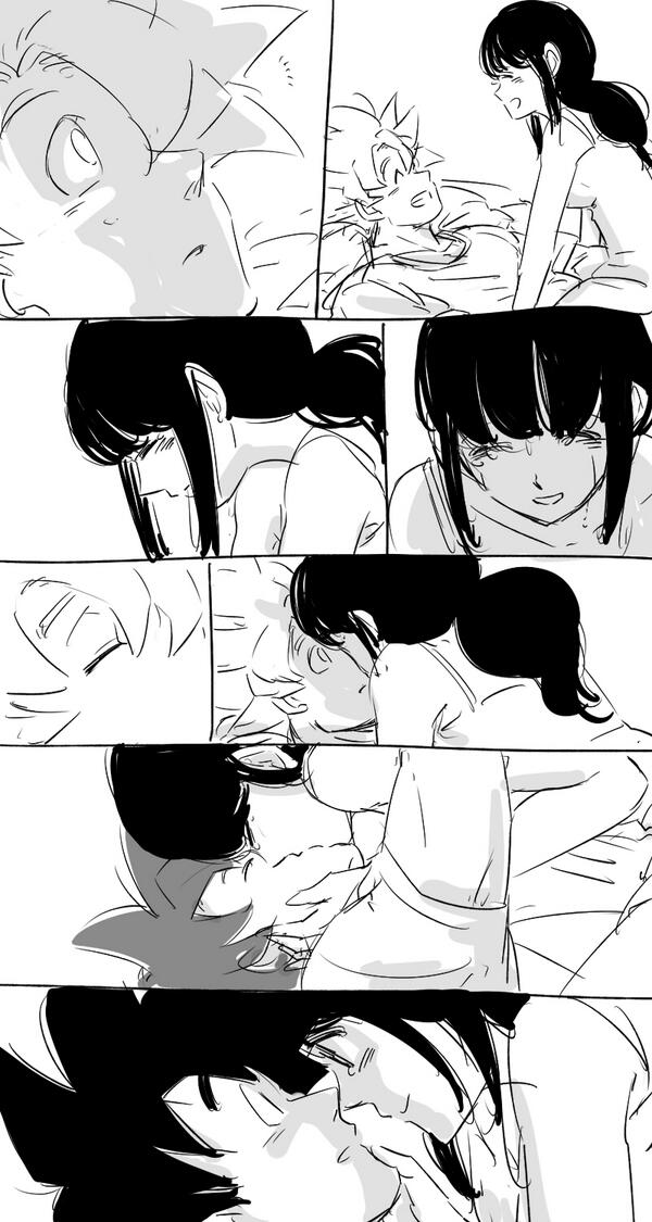 son goku and chi-chi (dragon ball and 1 more) drawn by miiko_(drops7)