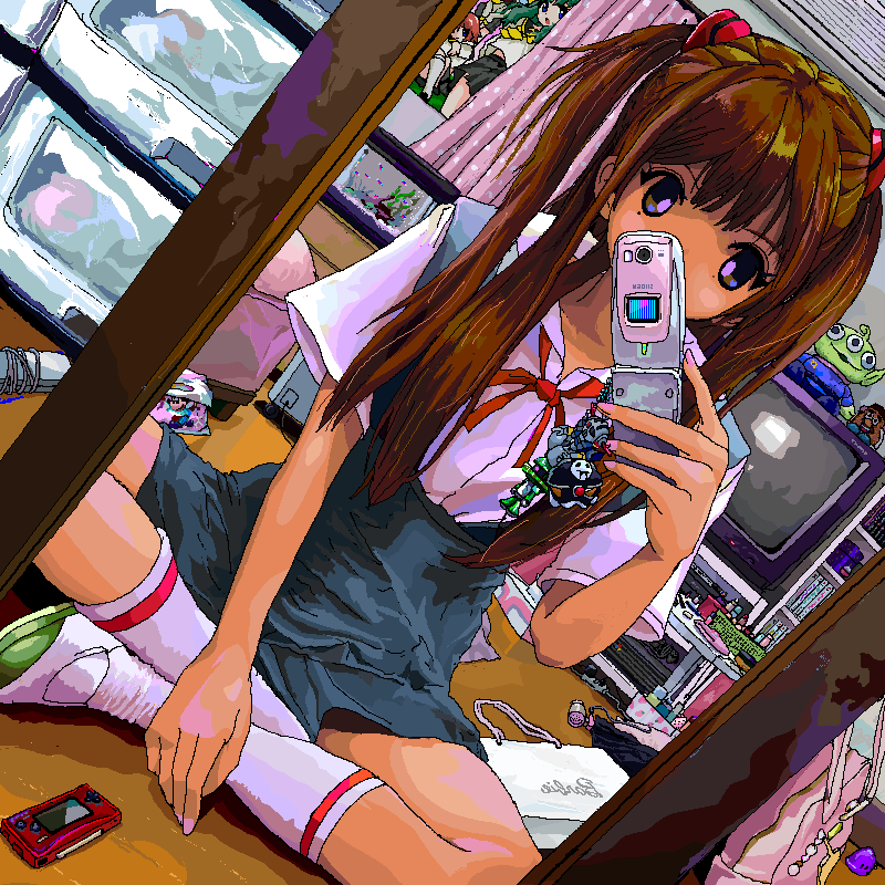 souryuu asuka langley, onodera karen, miyafuji miina, zeruel, alien, and 1 more (neon genesis evangelion and 4 more) drawn by ace_akira