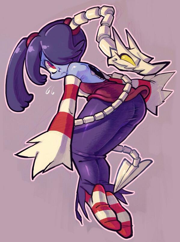 squigly and leviathan (skullgirls) drawn by sanjiro_(tenshin_anman)