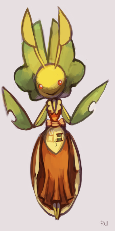 leavanny (pokemon and 1 more) drawn by glitchedpuppet