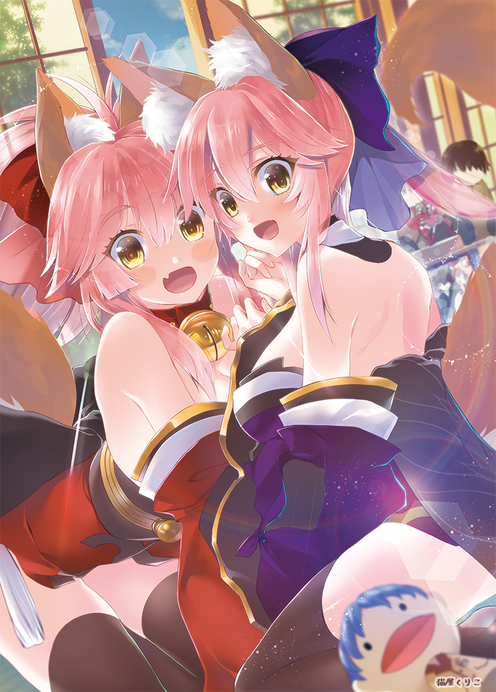 tamamo, tamamo no mae, and tamamo cat (fate and 1 more) drawn by nyankichi