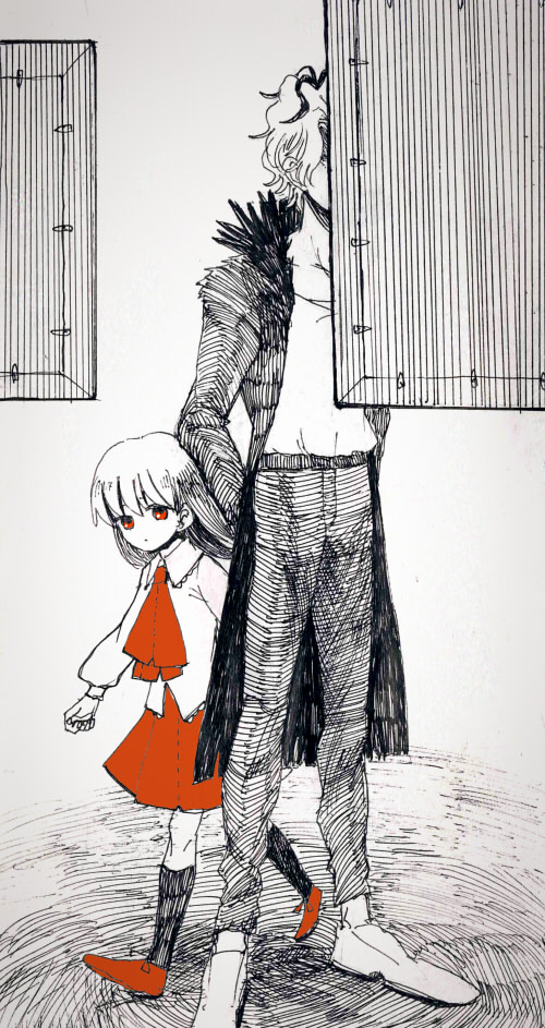 ib and garry (ib) drawn by dora_(risunofuko12)