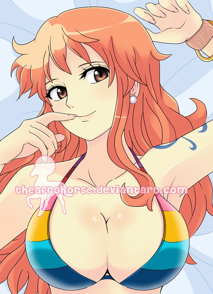 nami (one piece and 1 more) drawn by theafrohorse