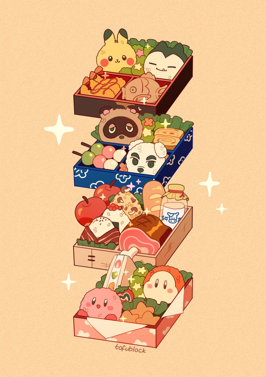 pikachu, kirby, waddle dee, snorlax, magikarp, and 2 more (pokemon and 2 more) drawn by jauni_(tofublock)