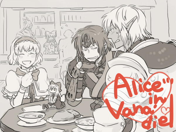hakurei reimu, alice margatroid, shanghai doll, buront, ninja, and 3 more (touhou and 3 more) drawn by emu_(losspass)