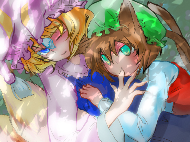 yakumo ran and chen (touhou) drawn by narumi_(uminari)