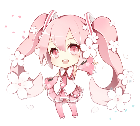 hatsune miku and sakura miku (vocaloid) drawn by pingo