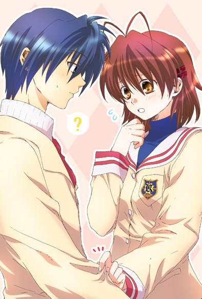 furukawa nagisa and okazaki tomoya (clannad) drawn by ikuhashi_muiko