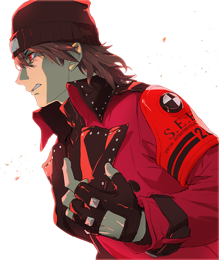 aragaki shinjirou (persona and 2 more) drawn by isa_(peien516)