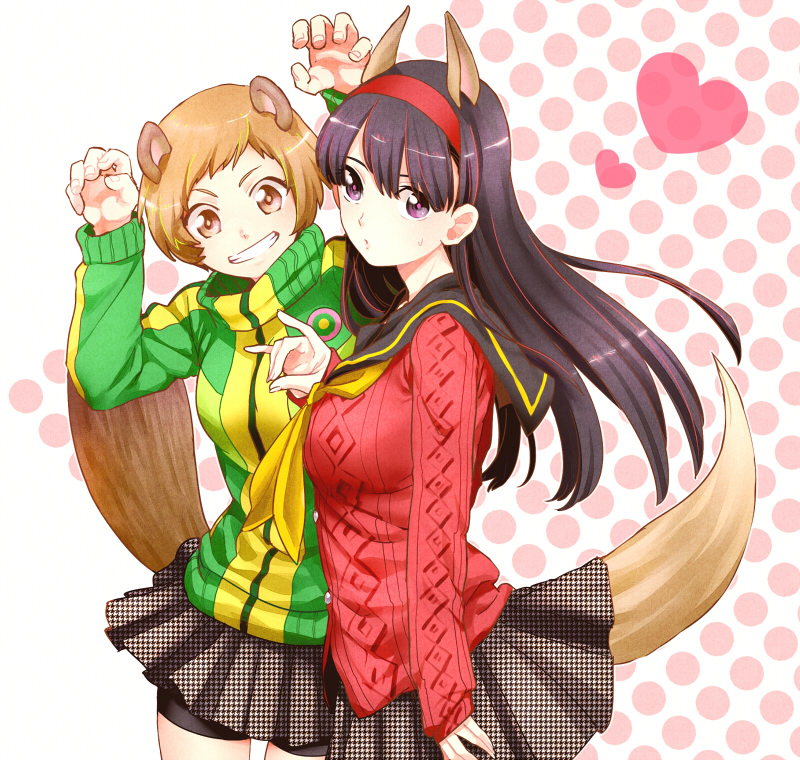 satonaka chie and amagi yukiko (persona and 1 more) drawn by skllp