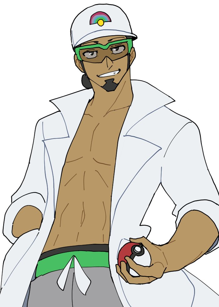 professor kukui (pokemon and 1 more) drawn by momomatang