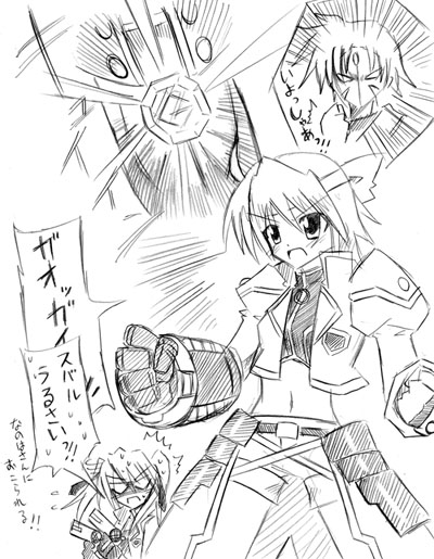 subaru nakajima, teana lanster, revolver knuckle, cross mirage, and mach caliber (lyrical nanoha and 1 more)