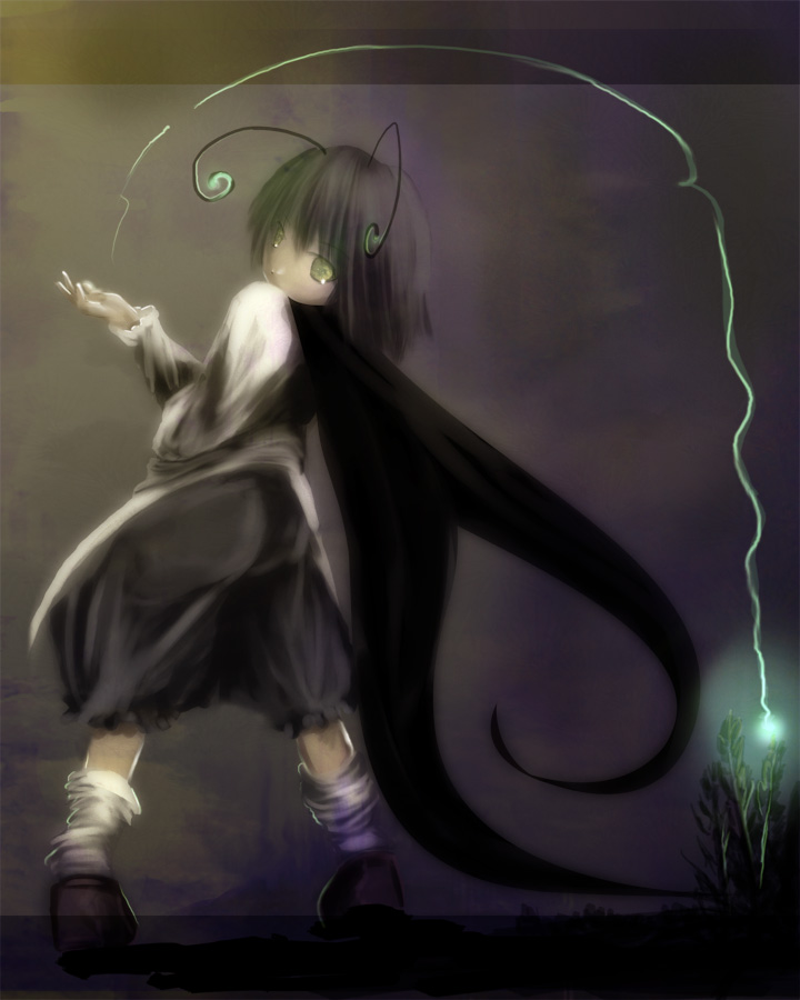 wriggle nightbug (touhou) drawn by aojiru_(shiro_to_kuro_no_mukyou)