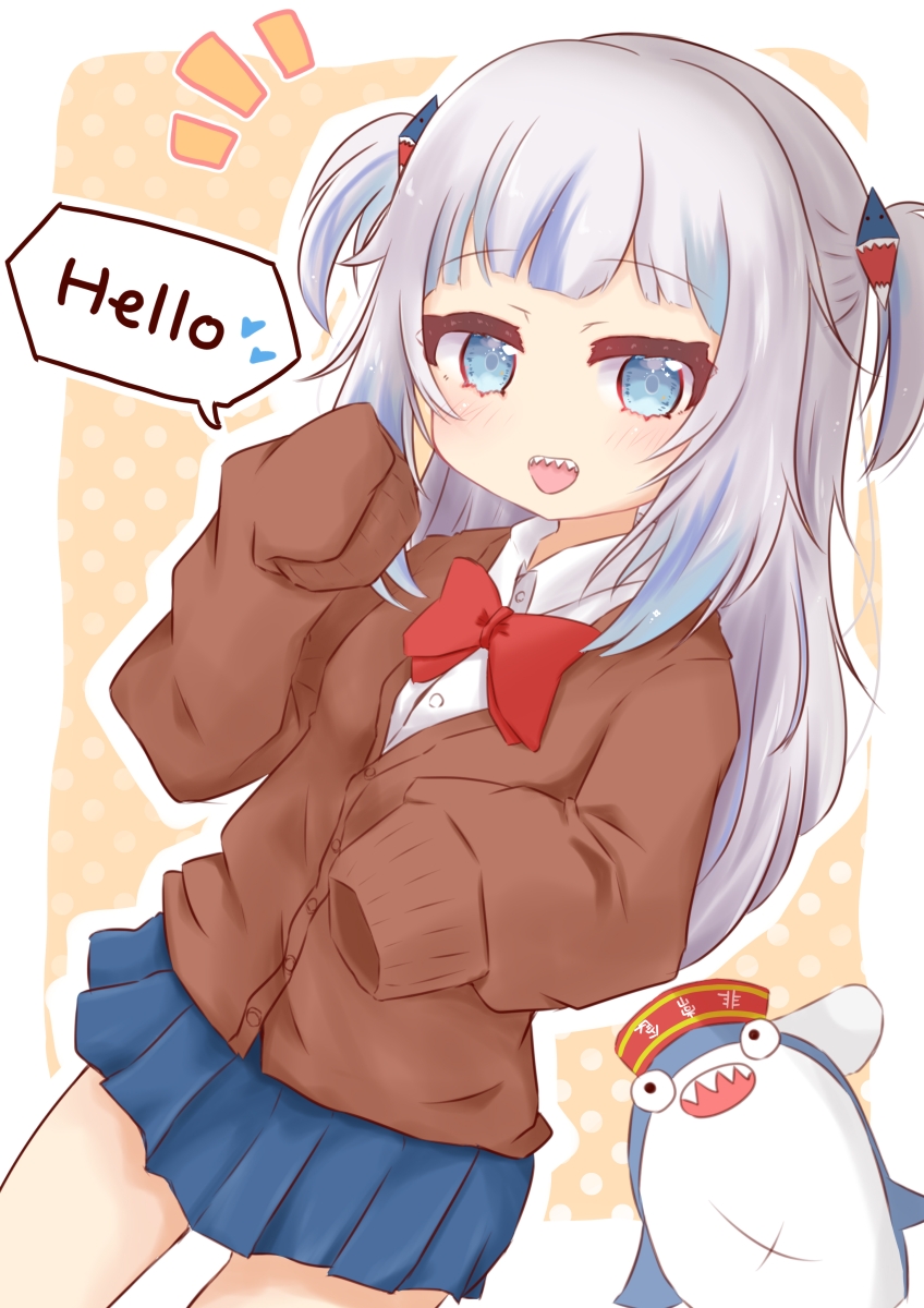 gawr gura and bloop (hololive and 1 more) drawn by ridy_(ri_sui)