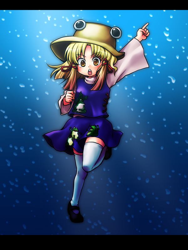moriya suwako and pyonta (touhou) drawn by mokku