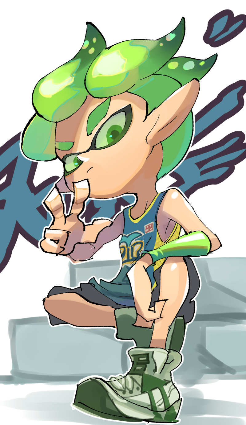 inkling player character and inkling boy (splatoon) drawn by koike3582