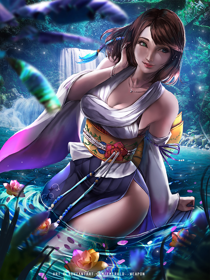 yuna (final fantasy and 1 more) drawn by emerald-weapon