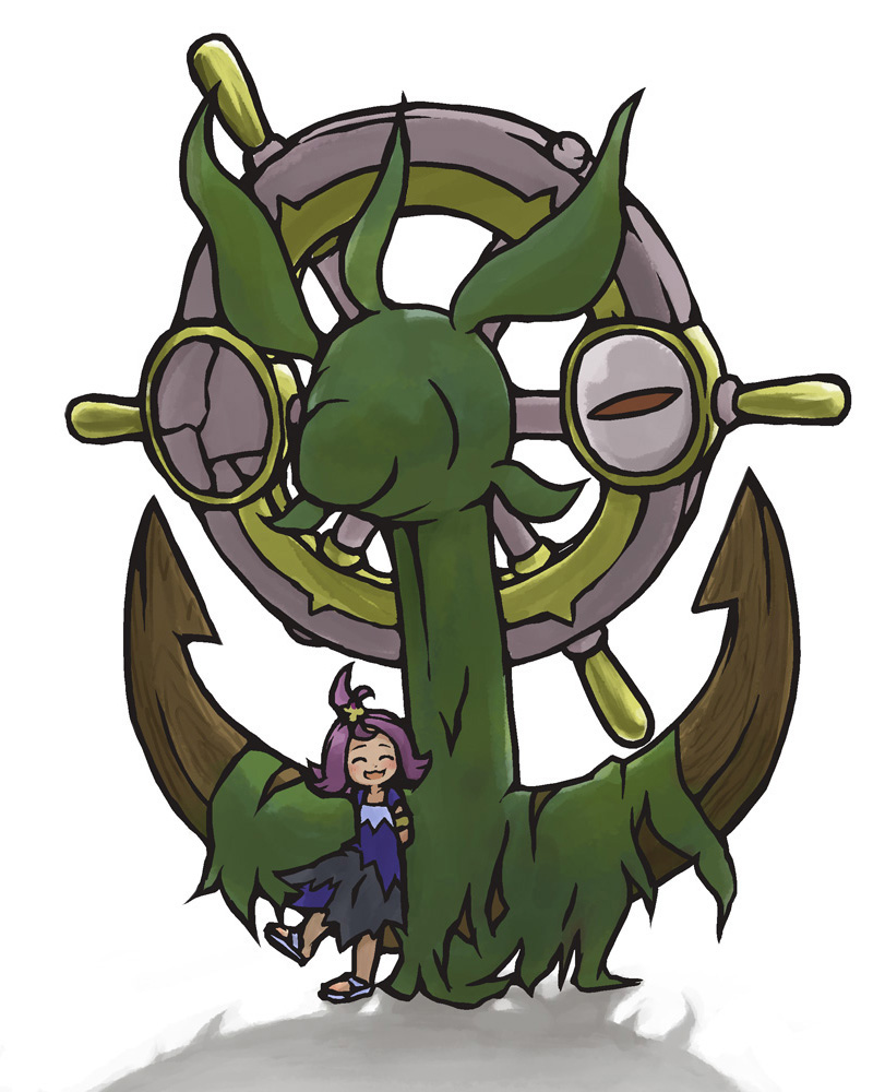 acerola and dhelmise (pokemon and 1 more) drawn by aozakana_zabaano