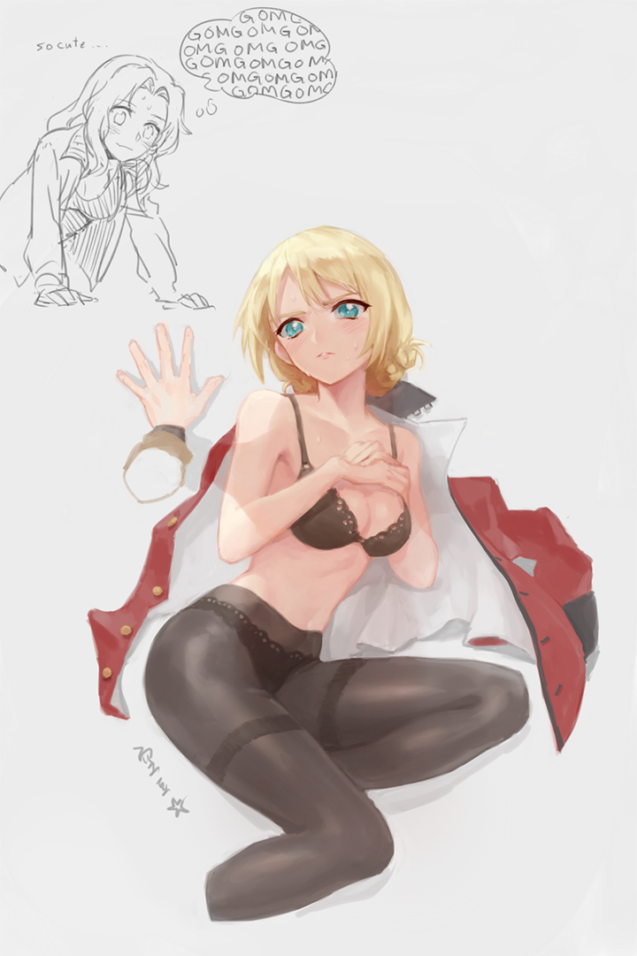 darjeeling and kay (girls und panzer) drawn by soramame_(corndog)