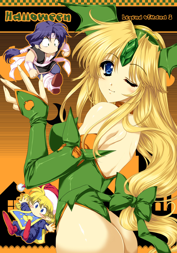riesz, charlotte, and hawkeye (seiken densetsu and 1 more) drawn by tamiya_akito