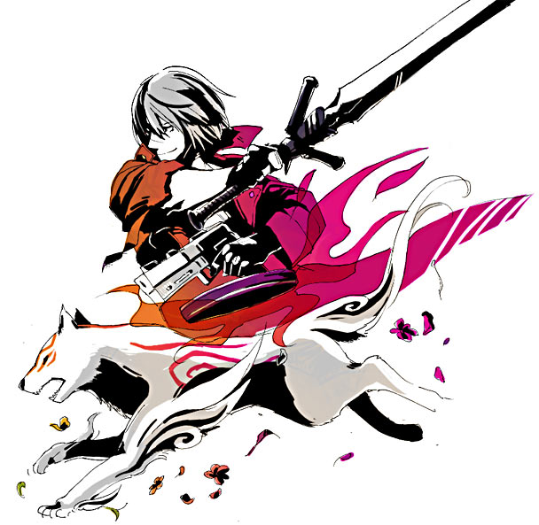 dante and amaterasu (devil may cry and 4 more) drawn by kurosu