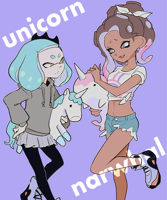 marina and pearl (splatoon and 1 more) drawn by imaikuy0
