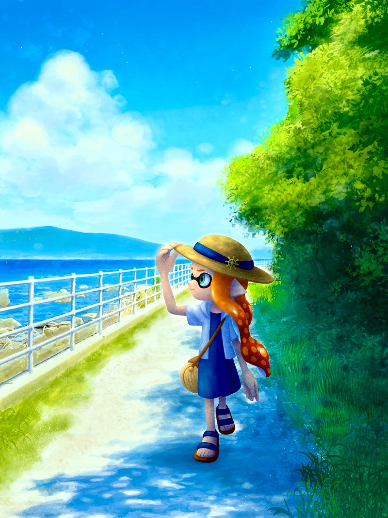 inkling player character and inkling girl (splatoon) drawn by mustard_pudding