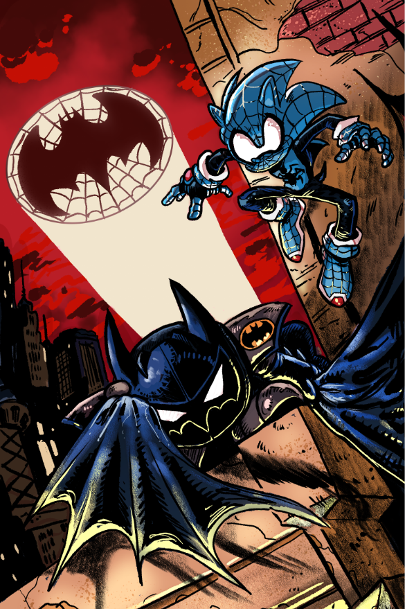 meta knight, batman, and stealth the hedgehog (marvel and 6 more) drawn by codetrillogy